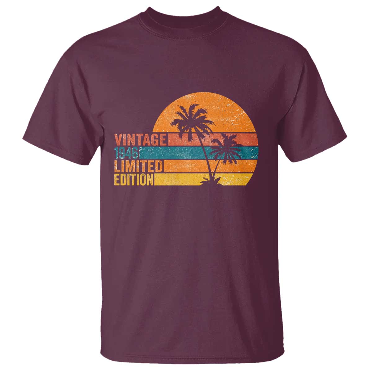 Vintage 1946 Limited Edition T Shirt Retro Sunset 80th Birthday 80 Year Old Gifts