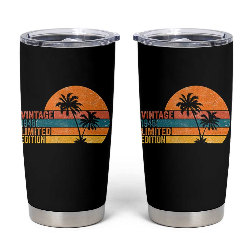 Vintage 1946 Limited Edition Tumbler Cup Retro Sunset 80th Birthday 80 Year Old Gifts