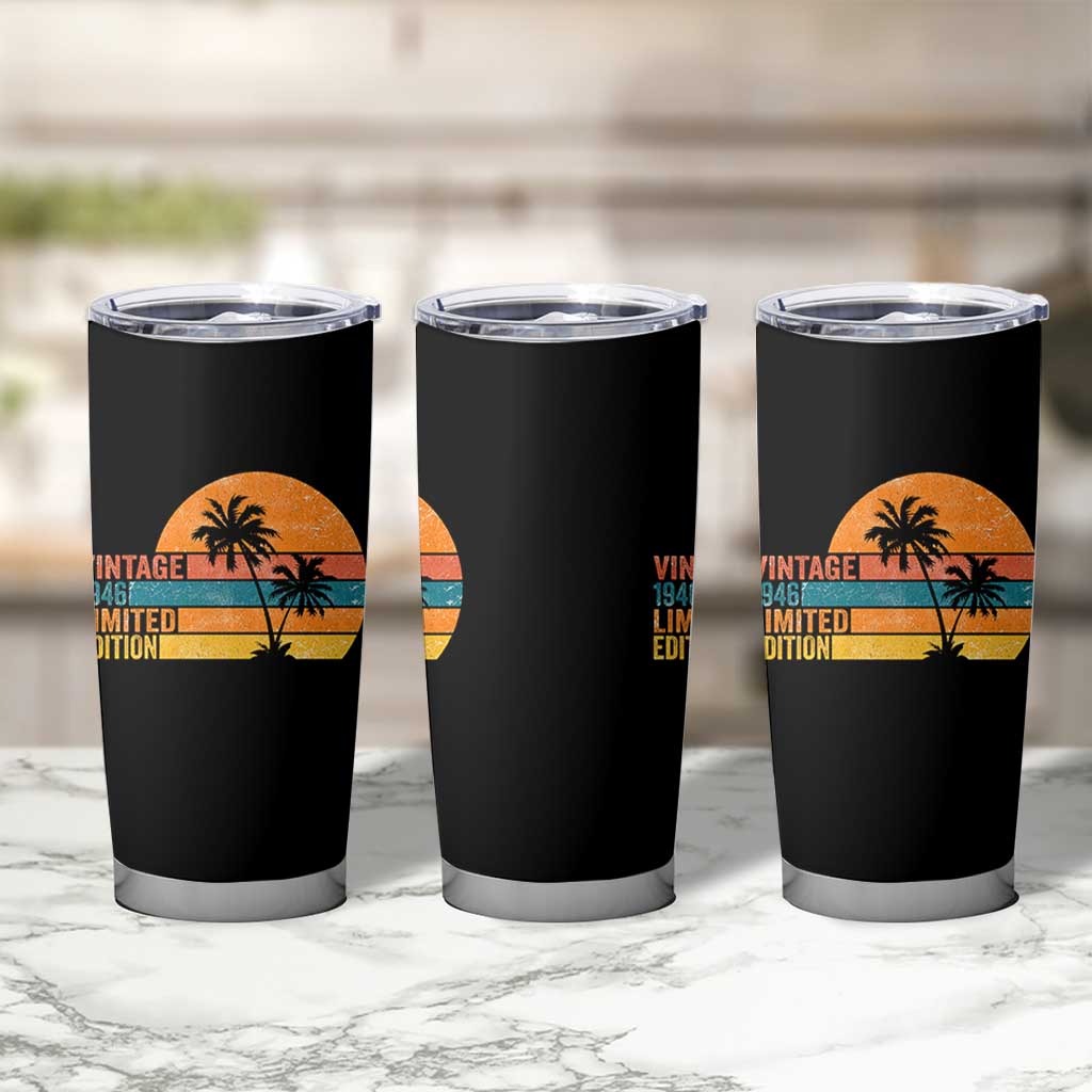 Vintage 1946 Limited Edition Tumbler Cup Retro Sunset 80th Birthday 80 Year Old Gifts