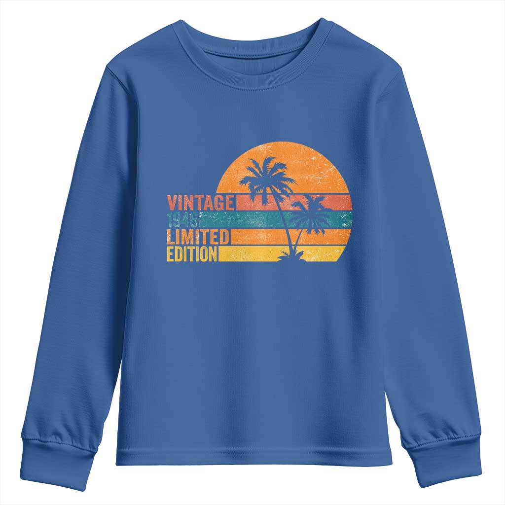 Vintage 1946 Limited Edition Youth Sweatshirt Retro Sunset 80th Birthday 80 Year Old Gifts