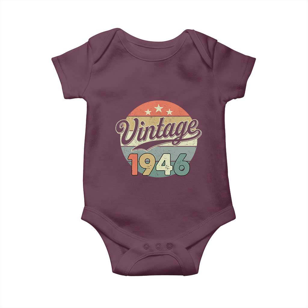 Vintage 1946 Baby Onesie 80 Year Old 80th Birthday Gifts