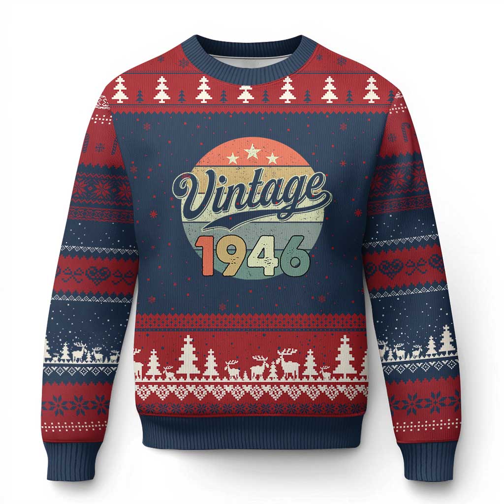 Vintage 1946 Ugly Christmas Sweater 80 Year Old 80th Birthday Gifts