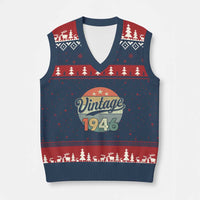 Vintage 1946 V-Neck Knit Sweater Vest 80 Year Old 80th Birthday Gifts