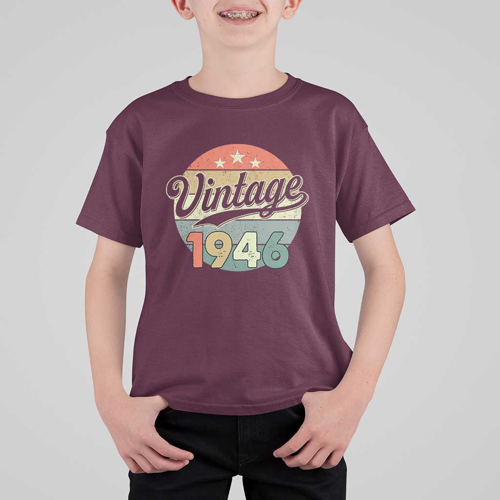 Vintage 1946 T Shirt For Kid 80 Year Old 80th Birthday Gifts