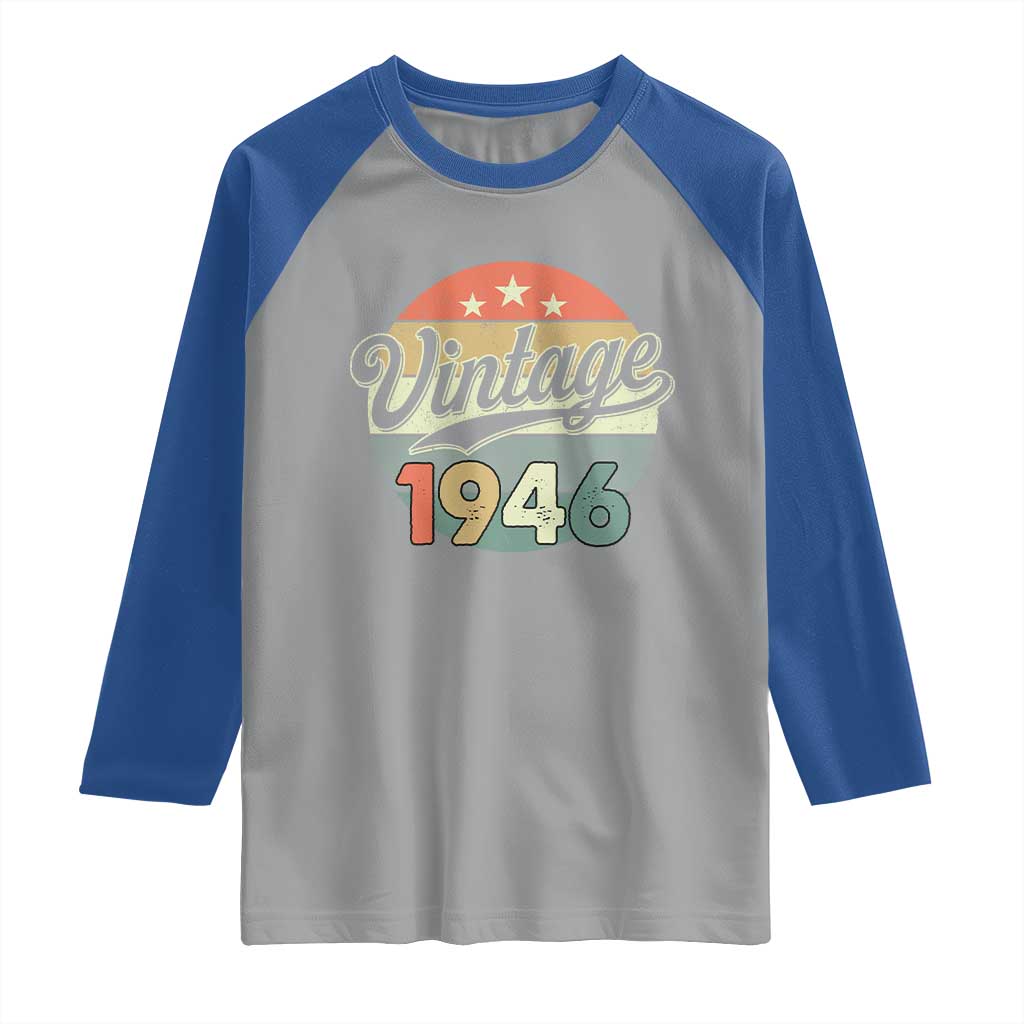 Vintage 1946 Raglan Shirt 80 Year Old 80th Birthday Gifts