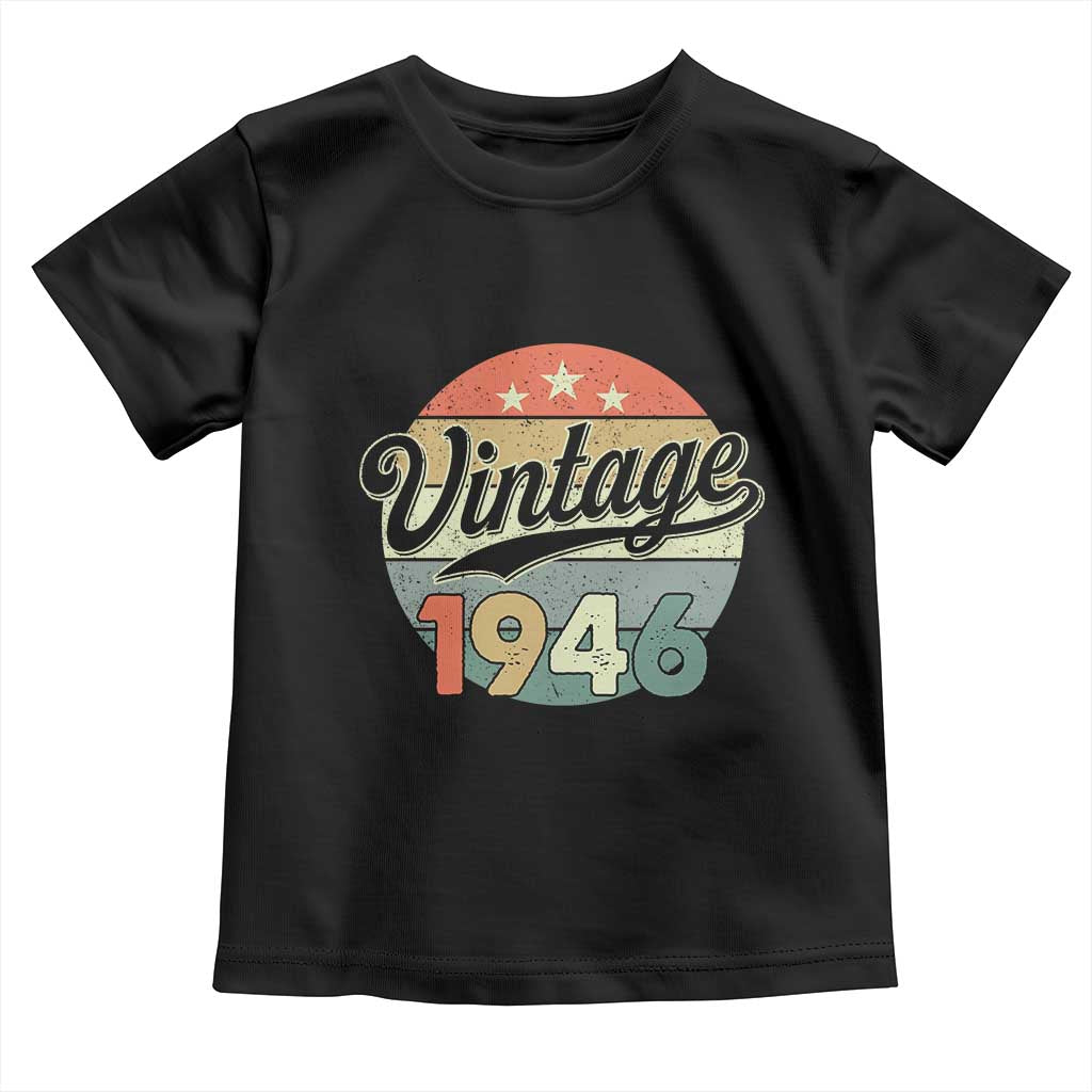 Vintage 1946 Toddler T Shirt 80 Year Old 80th Birthday Gifts