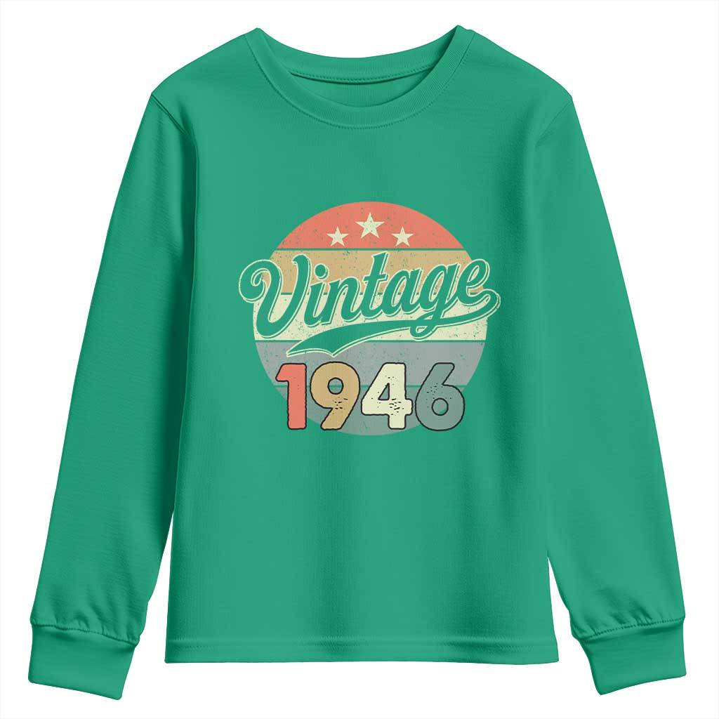Vintage 1946 Youth Sweatshirt 80 Year Old 80th Birthday Gifts