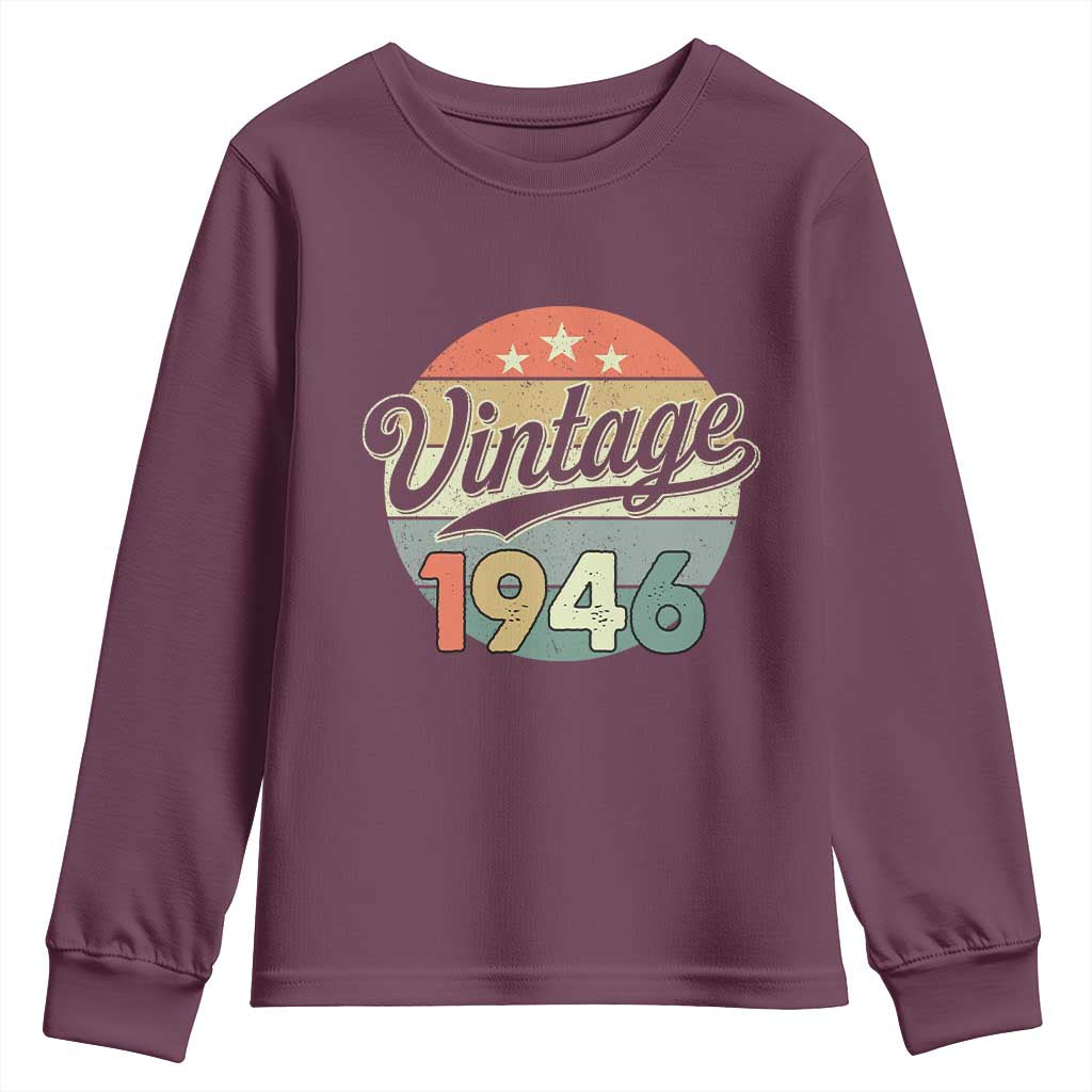 Vintage 1946 Youth Sweatshirt 80 Year Old 80th Birthday Gifts