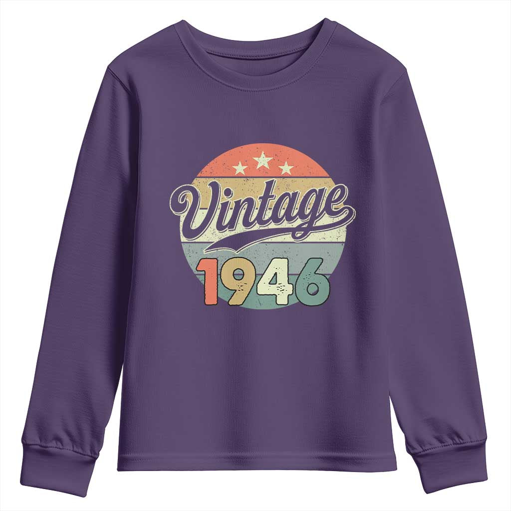 Vintage 1946 Youth Sweatshirt 80 Year Old 80th Birthday Gifts