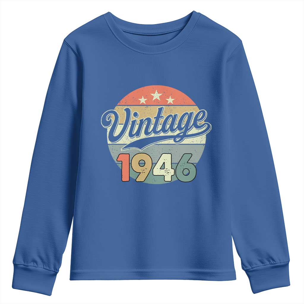 Vintage 1946 Youth Sweatshirt 80 Year Old 80th Birthday Gifts