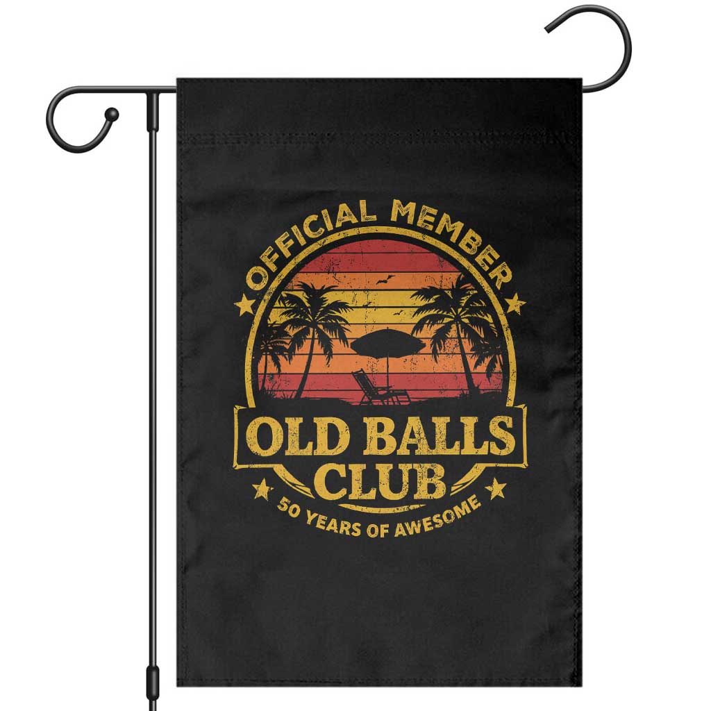 Funny 50th Birthday Garden Flag Retro Old Balls Club Gag Gift