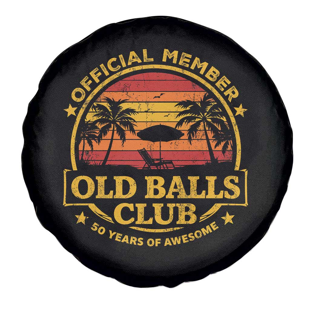 Funny 50th Birthday Spare Tire Cover Retro Old Balls Club Gag Gift