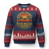 Funny 50th Birthday Ugly Christmas Sweater Retro Old Balls Club Gag Gift