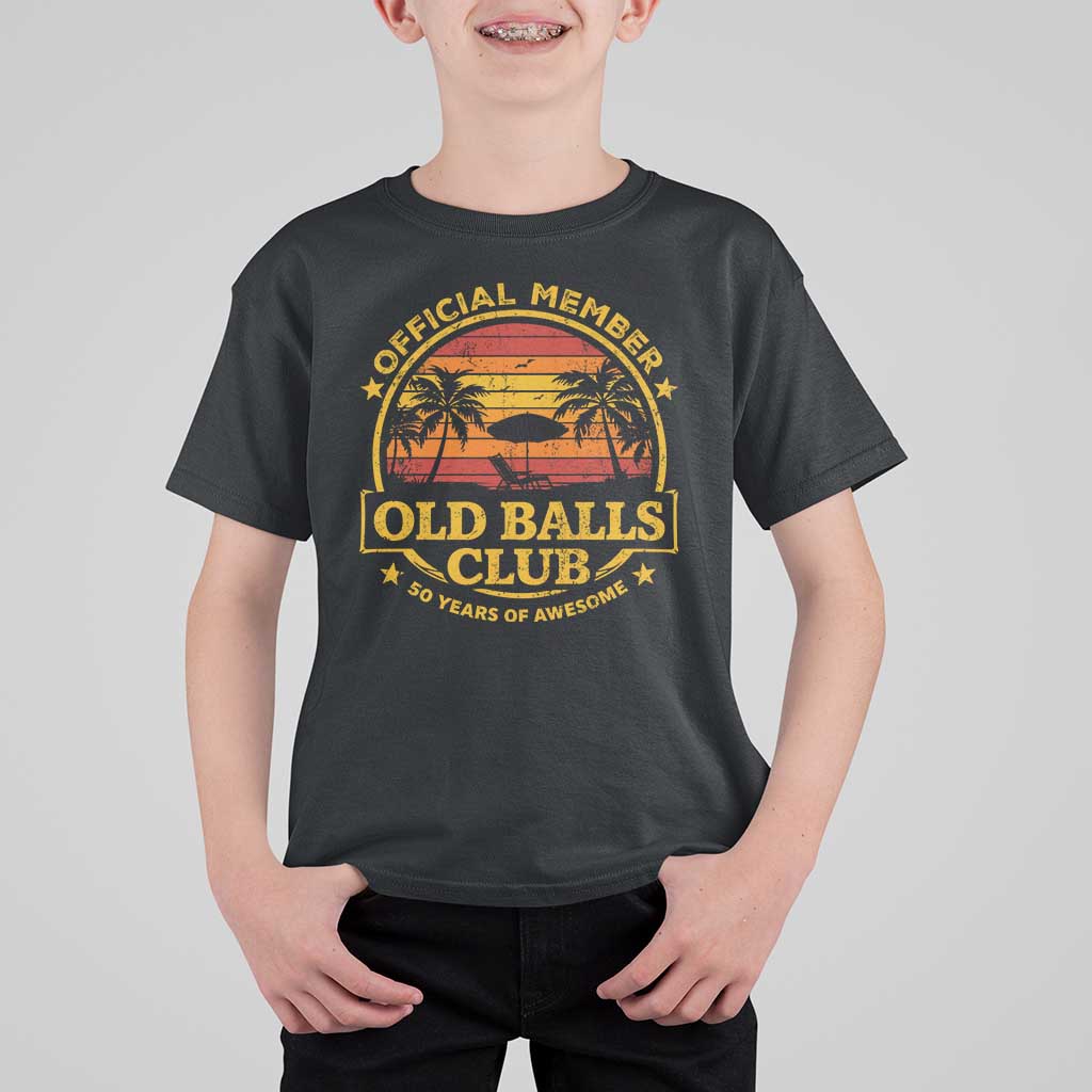 Funny 50th Birthday T Shirt For Kid Retro Old Balls Club Gag Gift