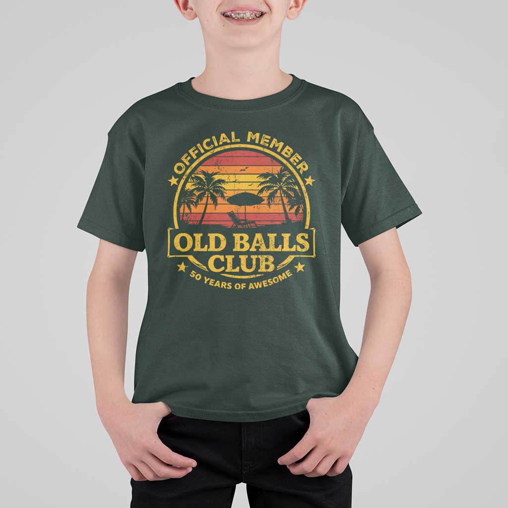 Funny 50th Birthday T Shirt For Kid Retro Old Balls Club Gag Gift