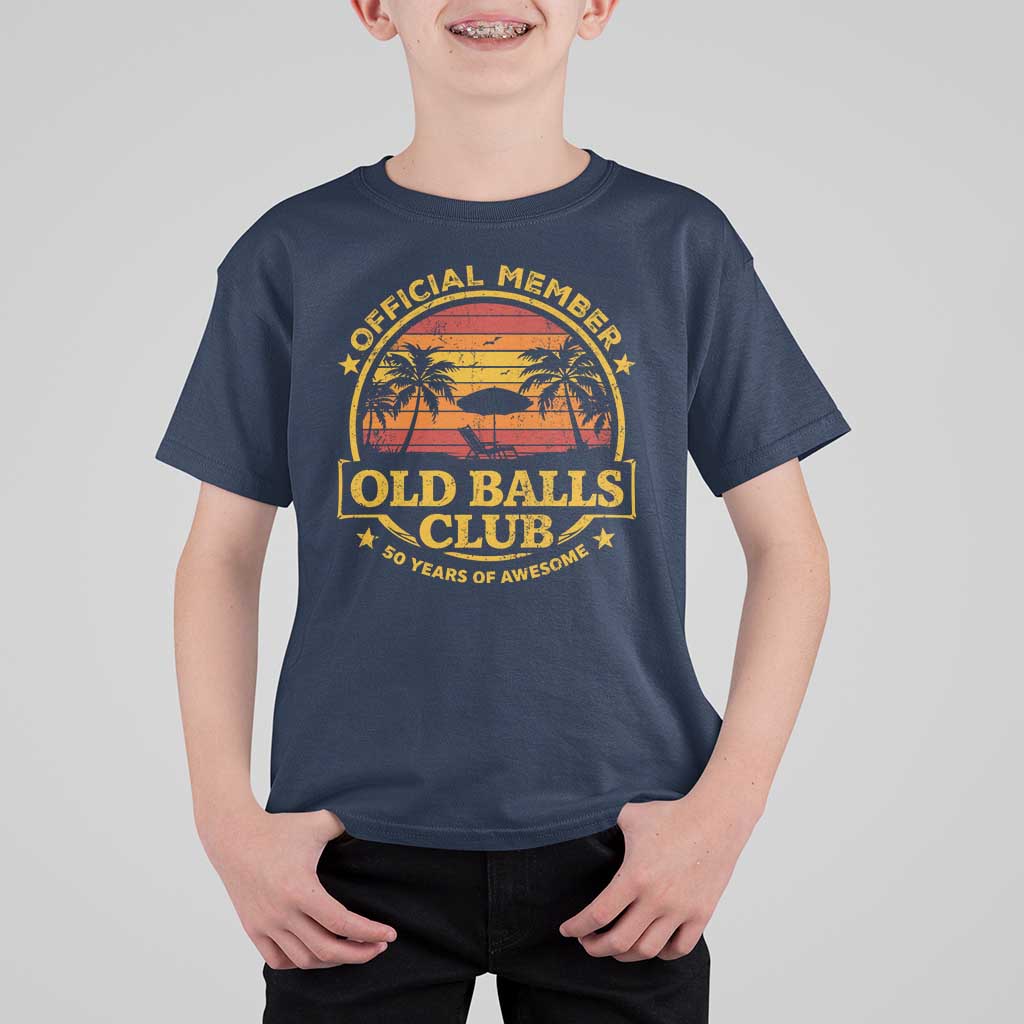 Funny 50th Birthday T Shirt For Kid Retro Old Balls Club Gag Gift