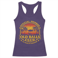 Funny 50th Birthday Racerback Tank Top Retro Old Balls Club Gag Gift