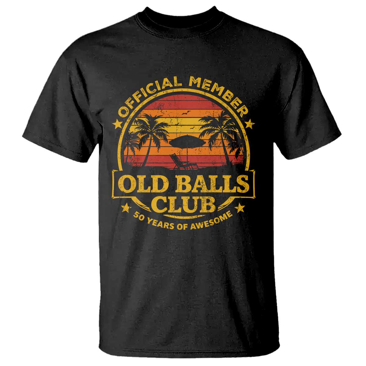 Funny 50th Birthday T Shirt Retro Old Balls Club Gag Gift