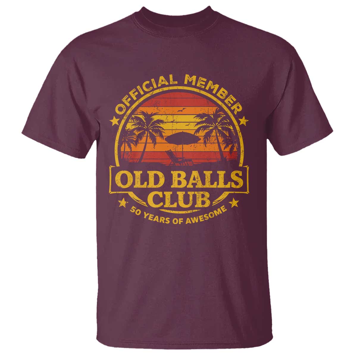 Funny 50th Birthday T Shirt Retro Old Balls Club Gag Gift