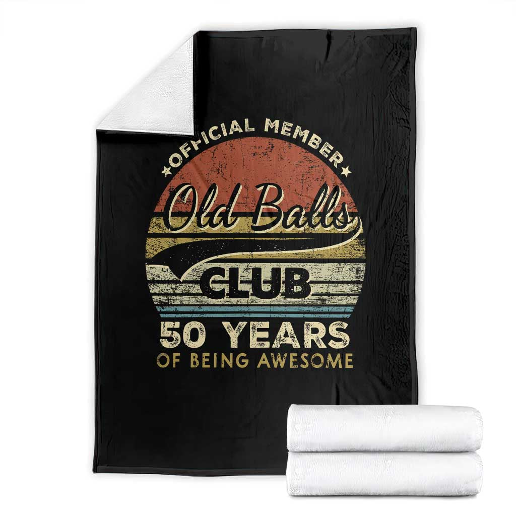 Funny 50th Birthday Throw Blanket Retro Old Balls Club 50 Years Of Awesome Gag Gift
