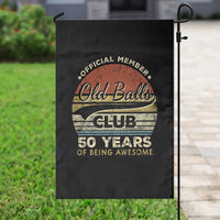 Funny 50th Birthday Garden Flag Retro Old Balls Club 50 Years Of Awesome Gag Gift