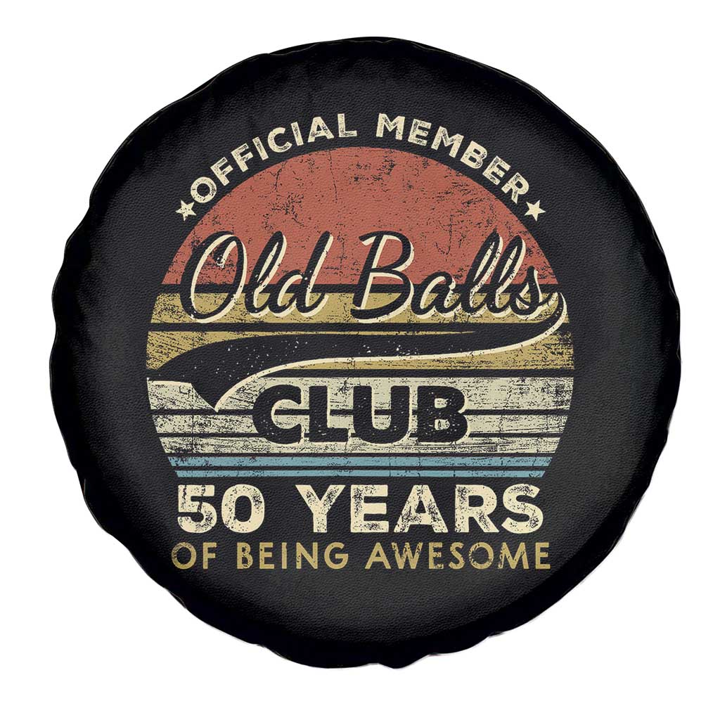 Funny 50th Birthday Spare Tire Cover Retro Old Balls Club 50 Years Of Awesome Gag Gift