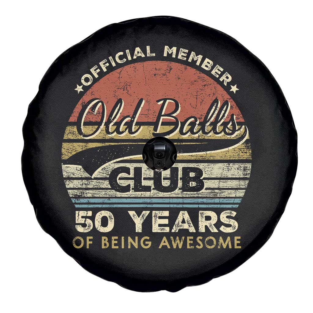 Funny 50th Birthday Spare Tire Cover Retro Old Balls Club 50 Years Of Awesome Gag Gift