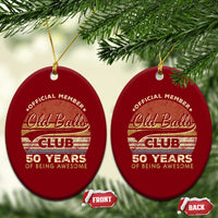 Funny 50th Birthday Ceramic Ornament Retro Old Balls Club 50 Years Of Awesome Gag Gift