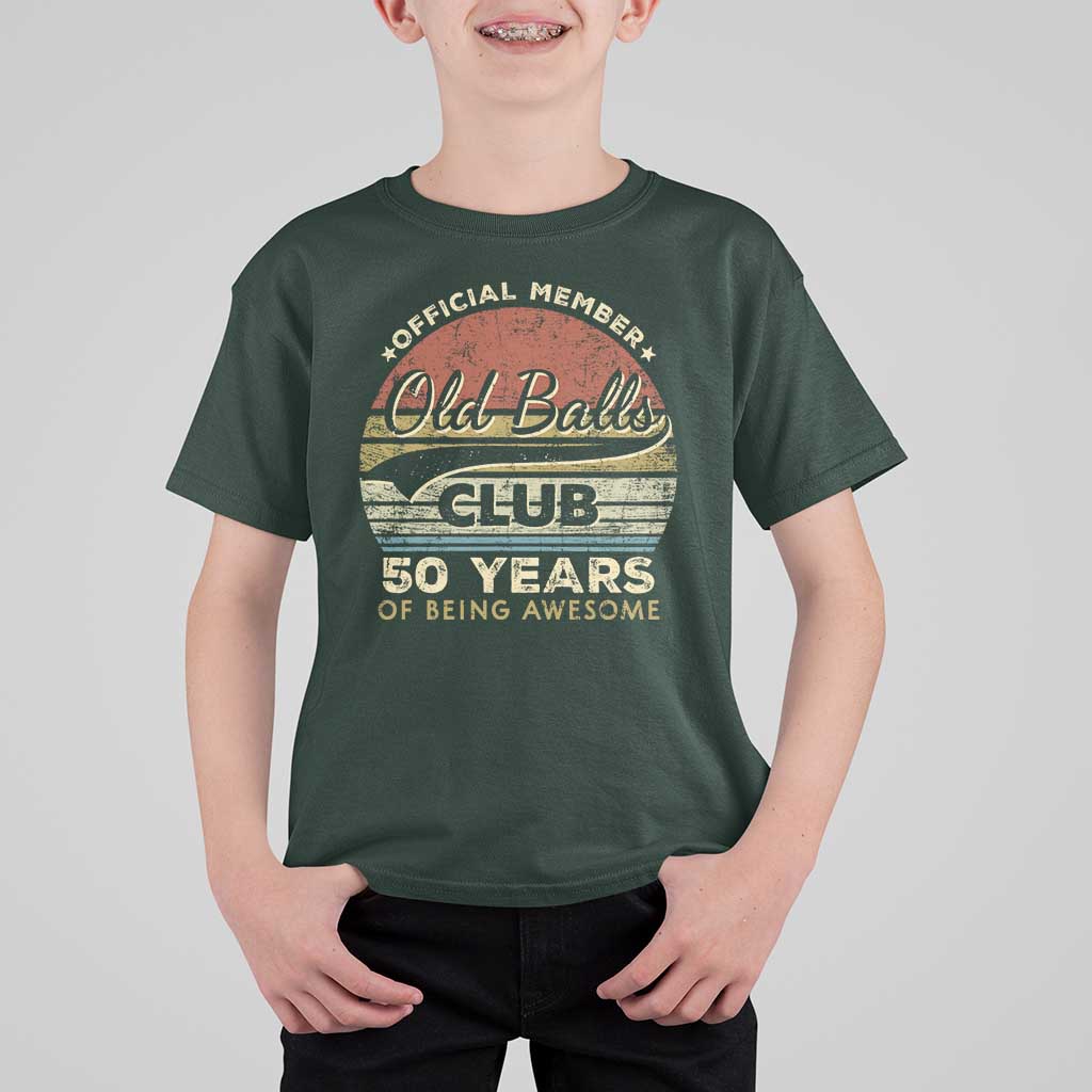 Funny 50th Birthday T Shirt For Kid Retro Old Balls Club 50 Years Of Awesome Gag Gift