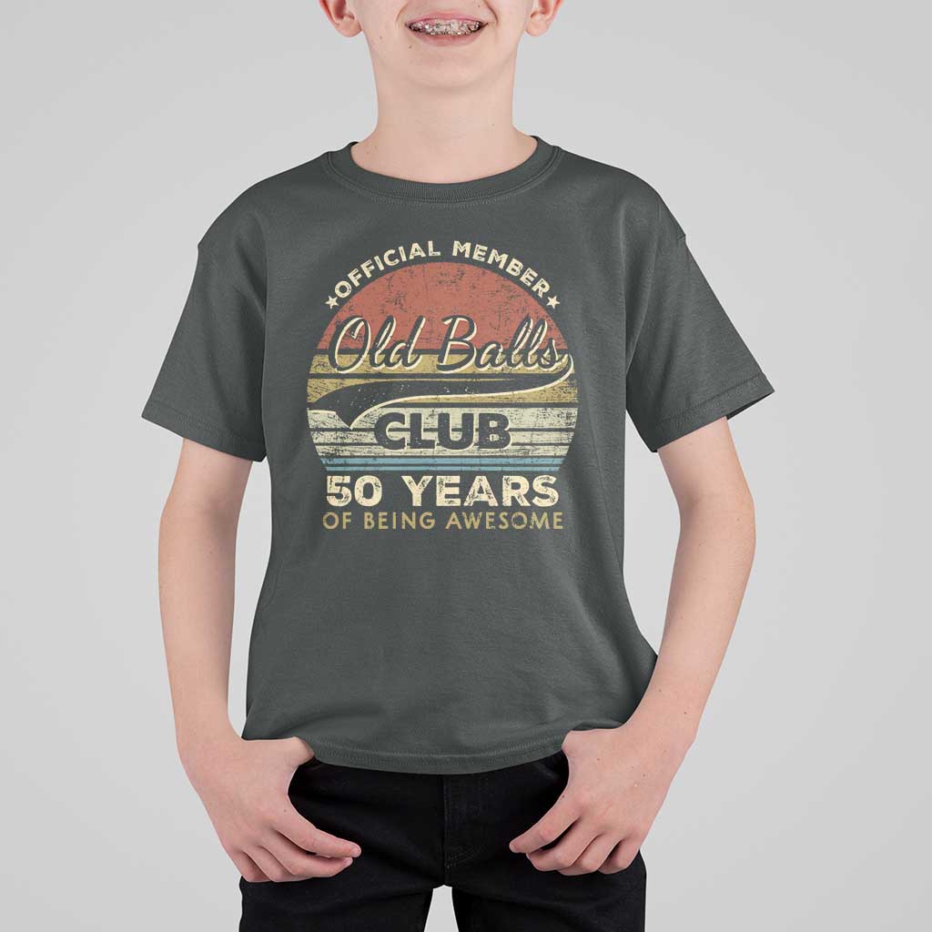 Funny 50th Birthday T Shirt For Kid Retro Old Balls Club 50 Years Of Awesome Gag Gift