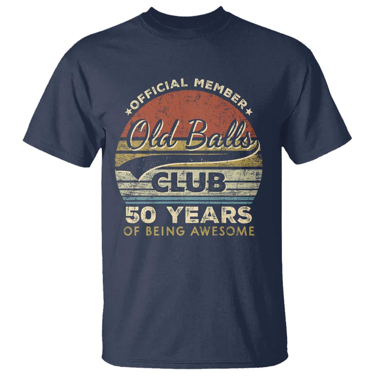 Funny 50th Birthday T Shirt Retro Old Balls Club 50 Years Of Awesome Gag Gift