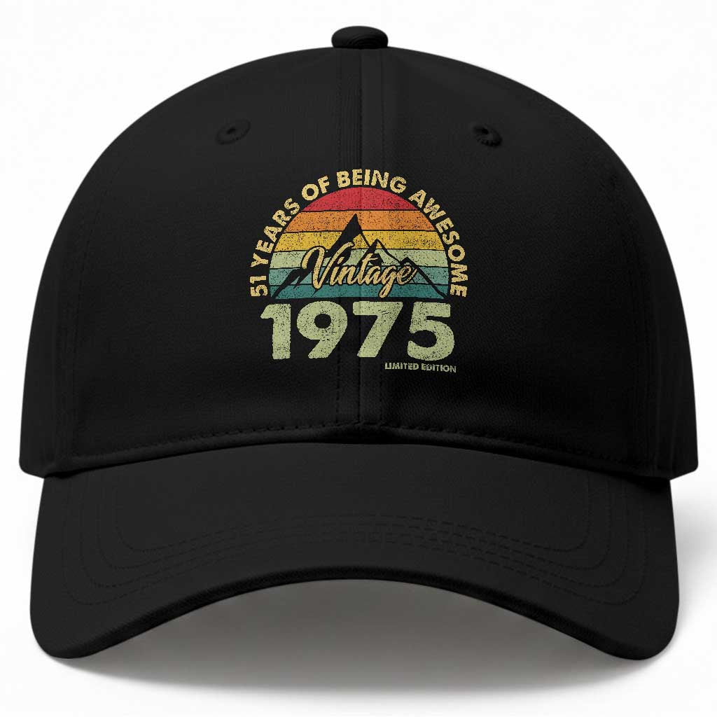 51th Birthday Baseball Cap Vintage 1975 Limited Edition 51 Years Old Gift