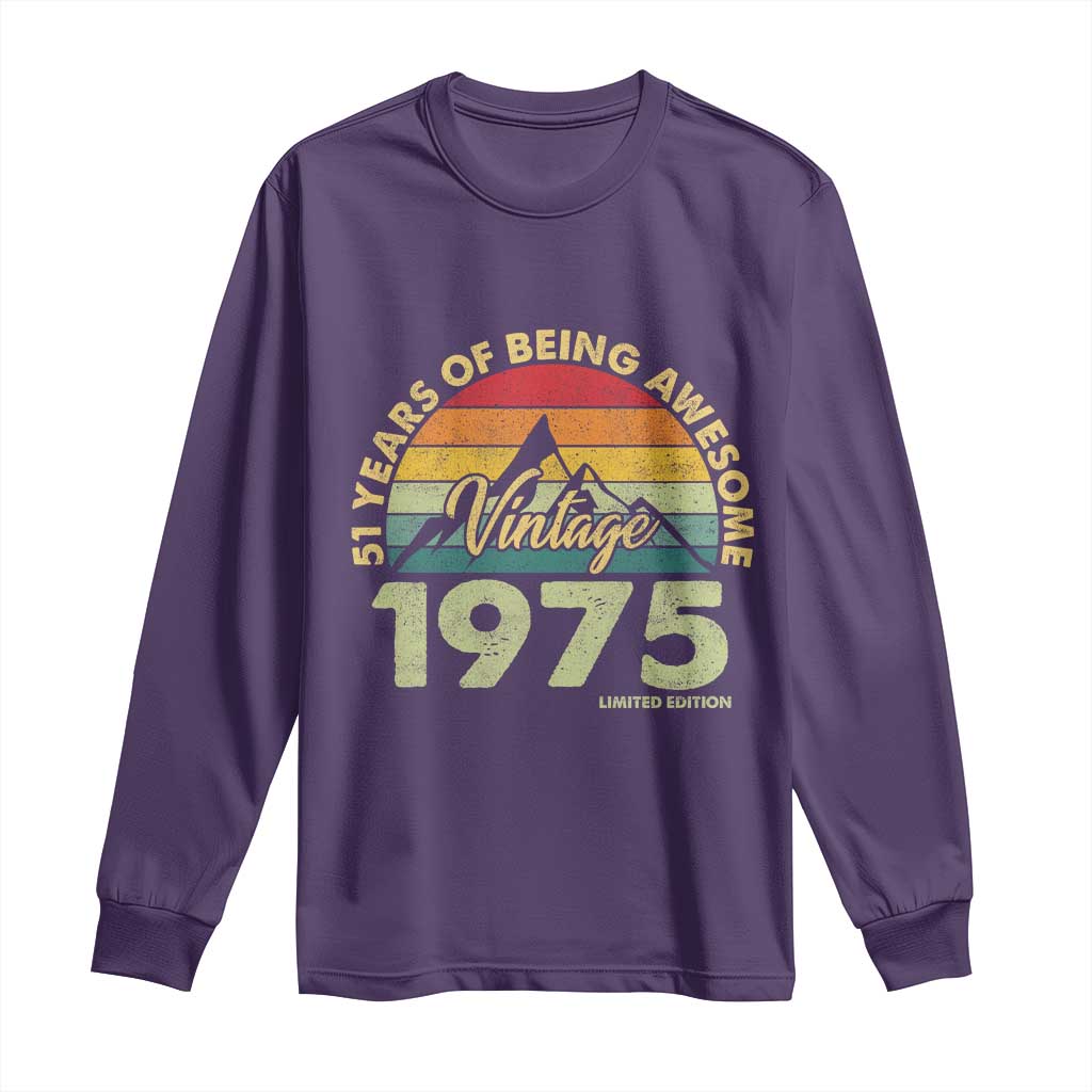 51th Birthday Long Sleeve Shirt Vintage 1975 Limited Edition 51 Years Old Gift