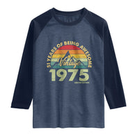 51th Birthday Raglan Shirt Vintage 1975 Limited Edition 51 Years Old Gift