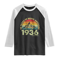 90th Birthday Raglan Shirt Vintage 1936 Limited Edition 90 Year Old Gift