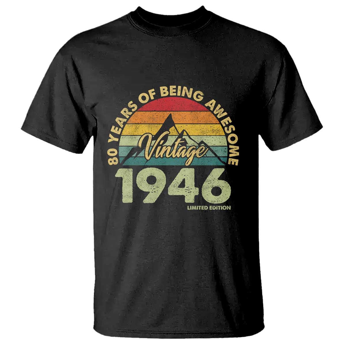 80th Birthday T Shirt Vintage 1946 Limited Edition 80 Year Old Gift