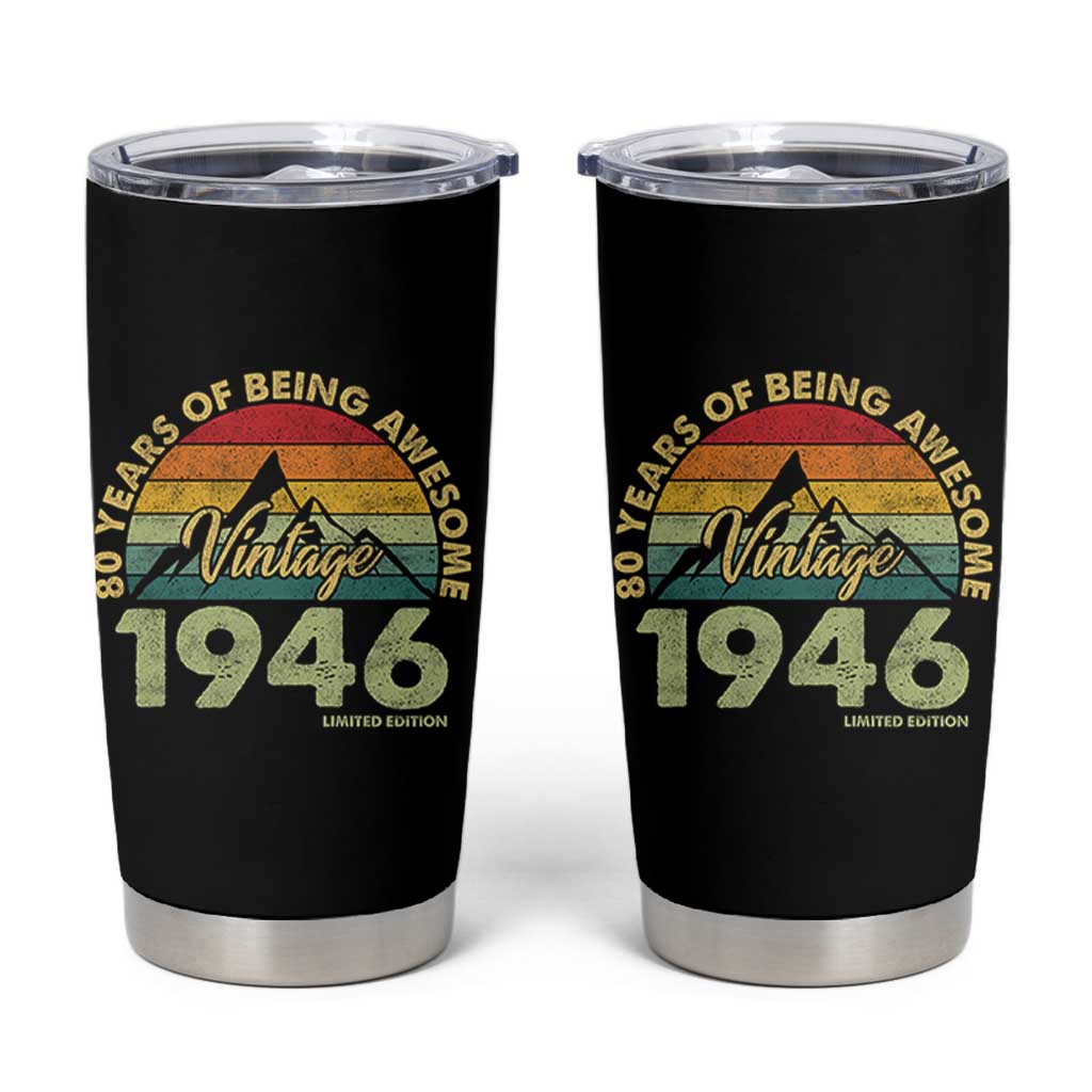 80th Birthday Tumbler Cup Vintage 1946 Limited Edition 80 Year Old Gift