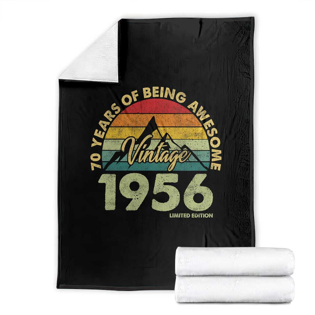 70th Birthday Throw Blanket Vintage 1956 Limited Edition 70 Year Old Gift