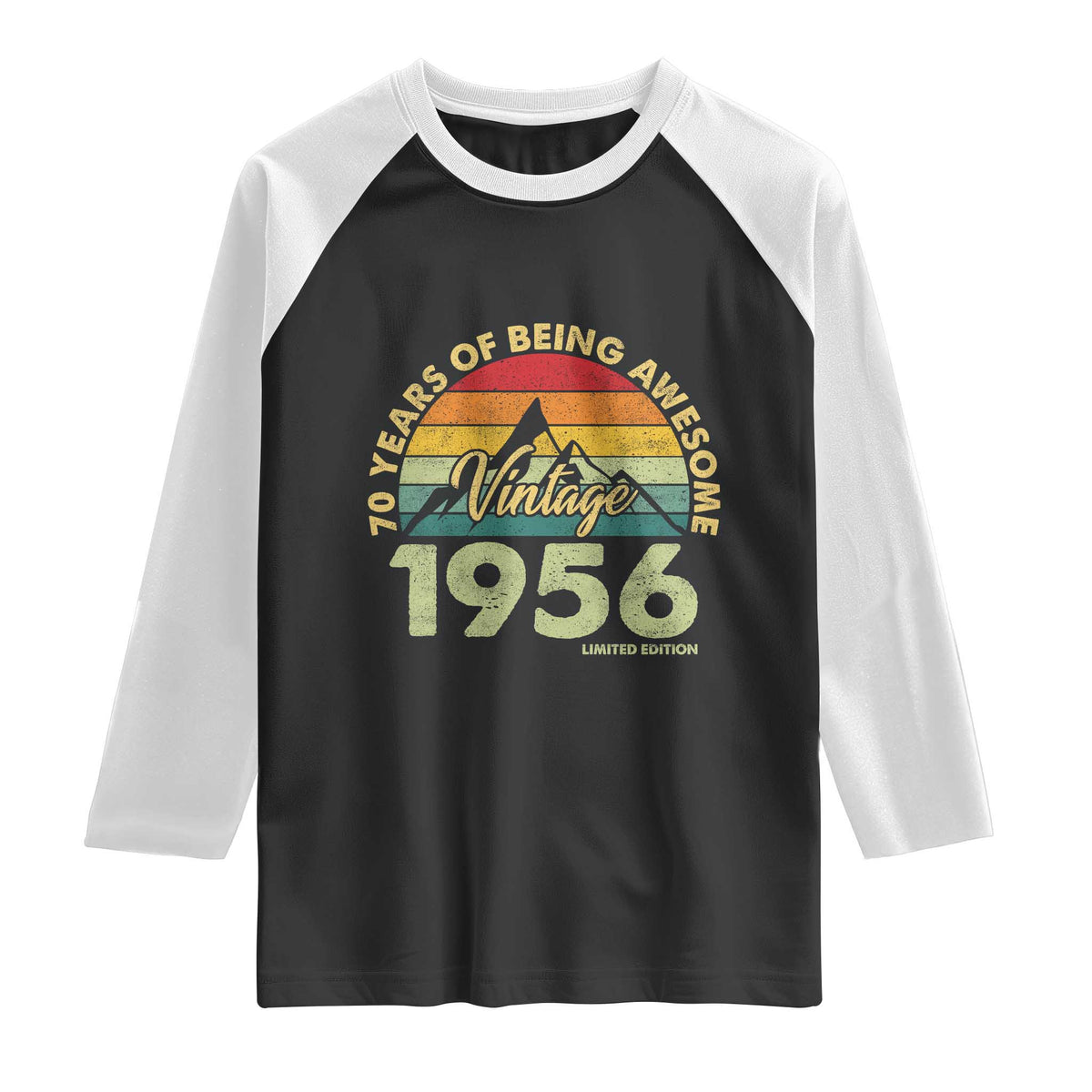70th Birthday Raglan Shirt Vintage 1956 Limited Edition 70 Year Old Gift