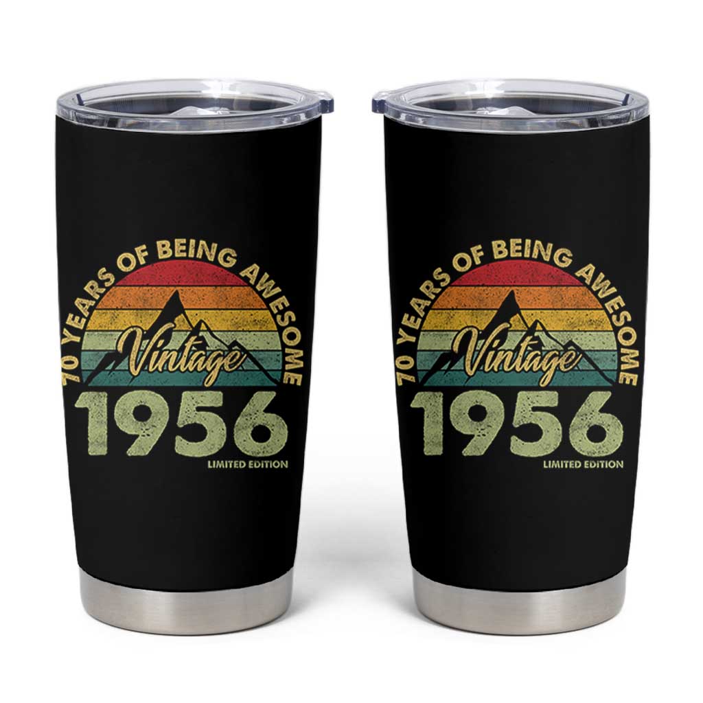 70th Birthday Tumbler Cup Vintage 1956 Limited Edition 70 Year Old Gift