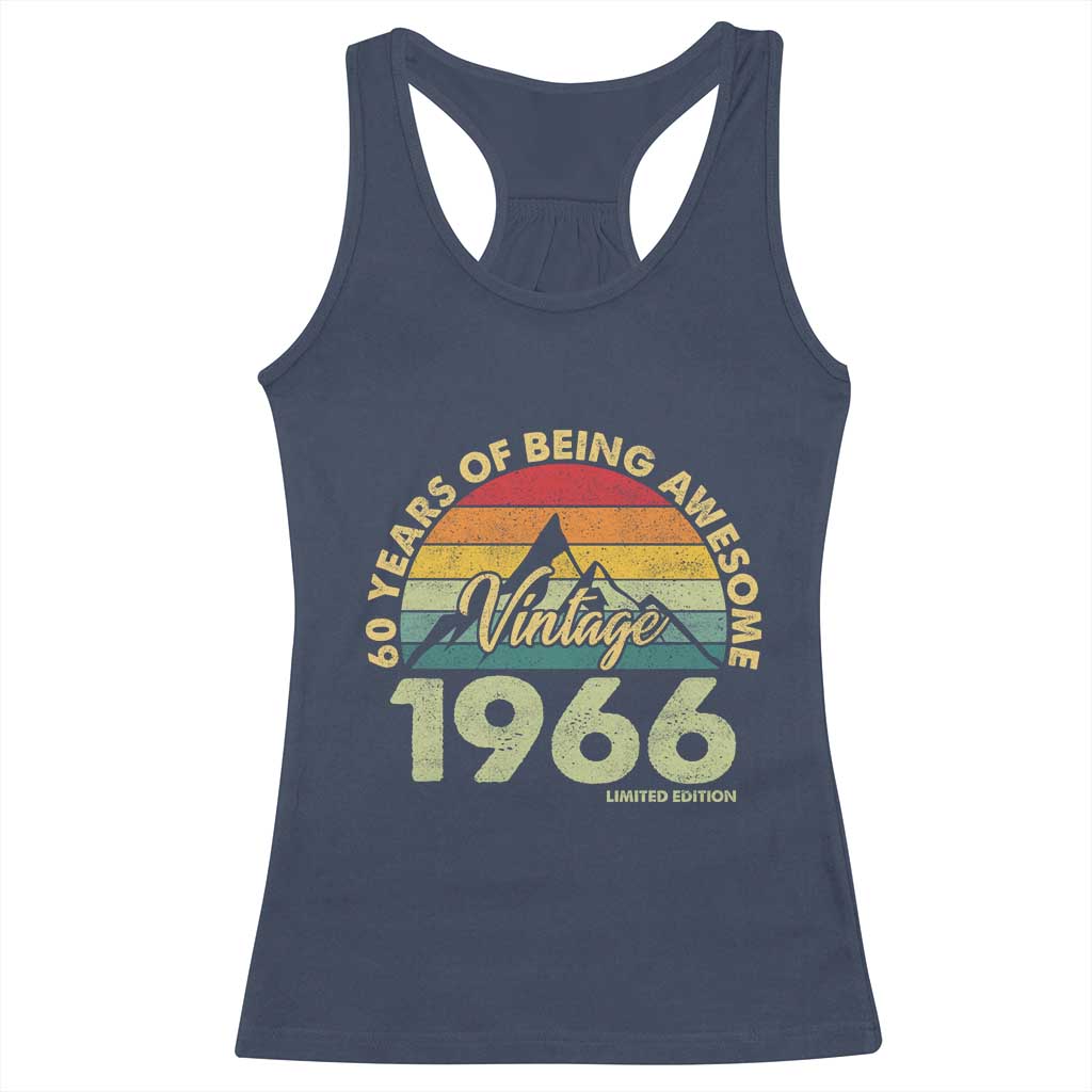 60th Birthday Racerback Tank Top Vintage 1966 Limited Edition 60 Year Old Gift