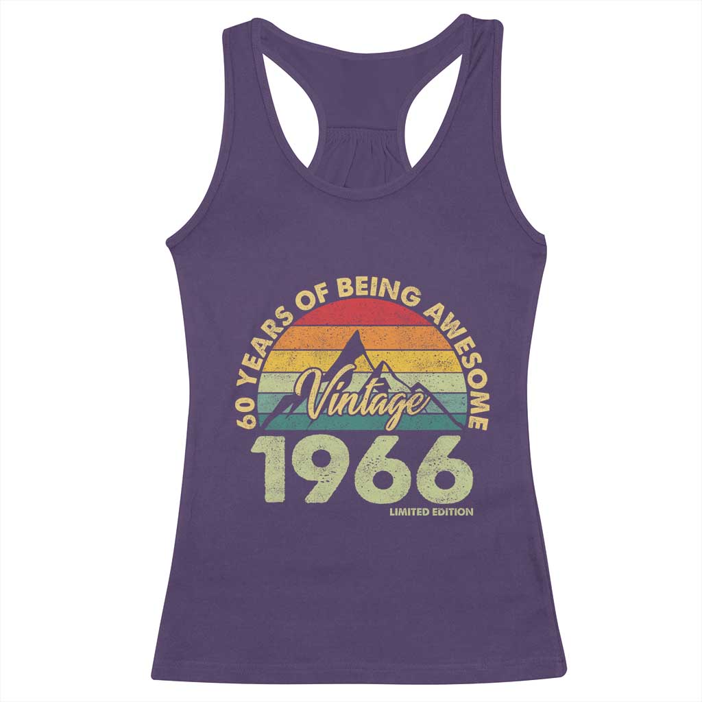 60th Birthday Racerback Tank Top Vintage 1966 Limited Edition 60 Year Old Gift
