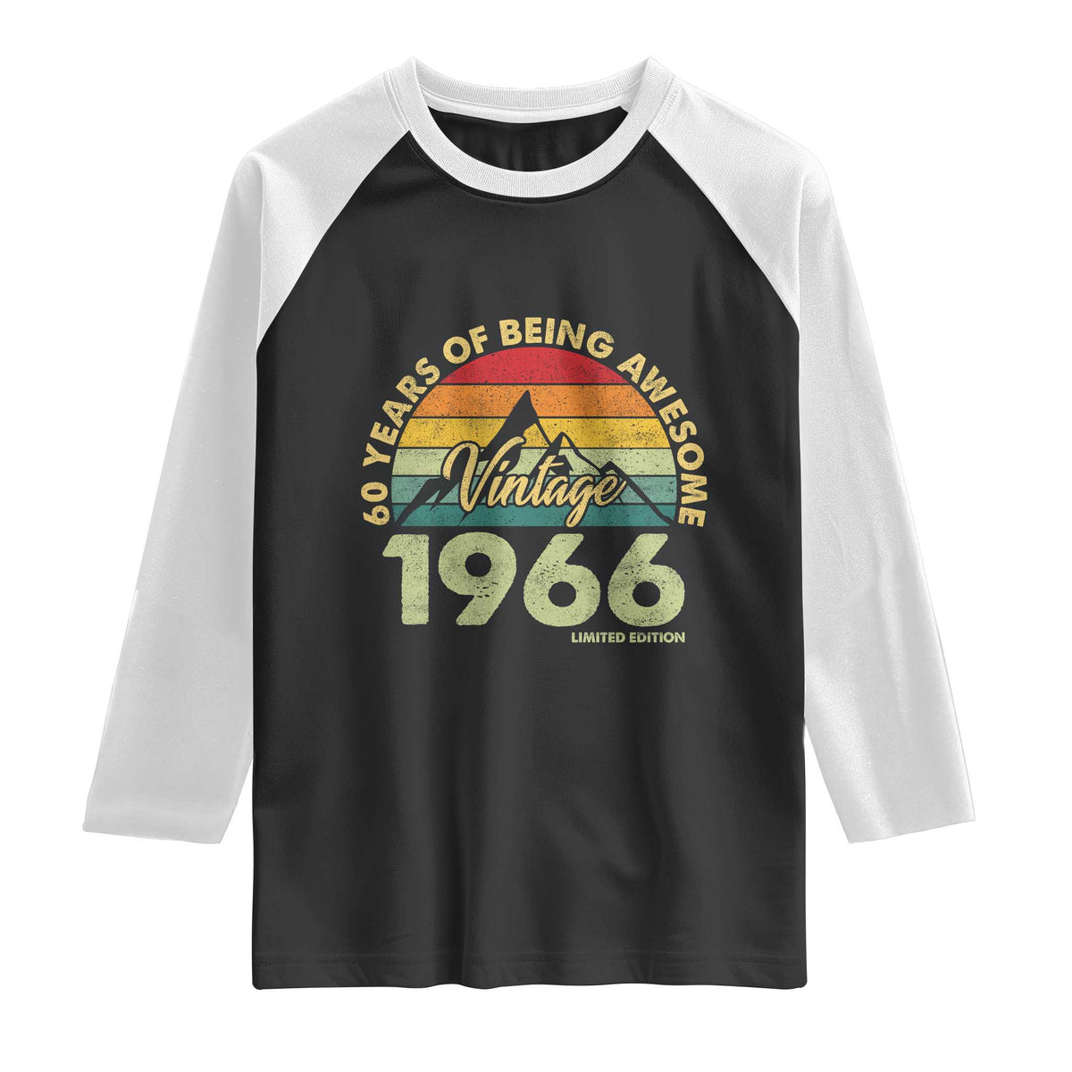 60th Birthday Raglan Shirt Vintage 1966 Limited Edition 60 Year Old Gift