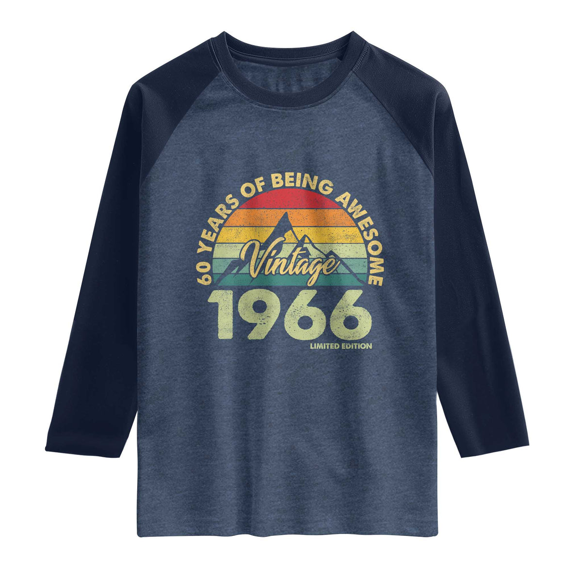60th Birthday Raglan Shirt Vintage 1966 Limited Edition 60 Year Old Gift