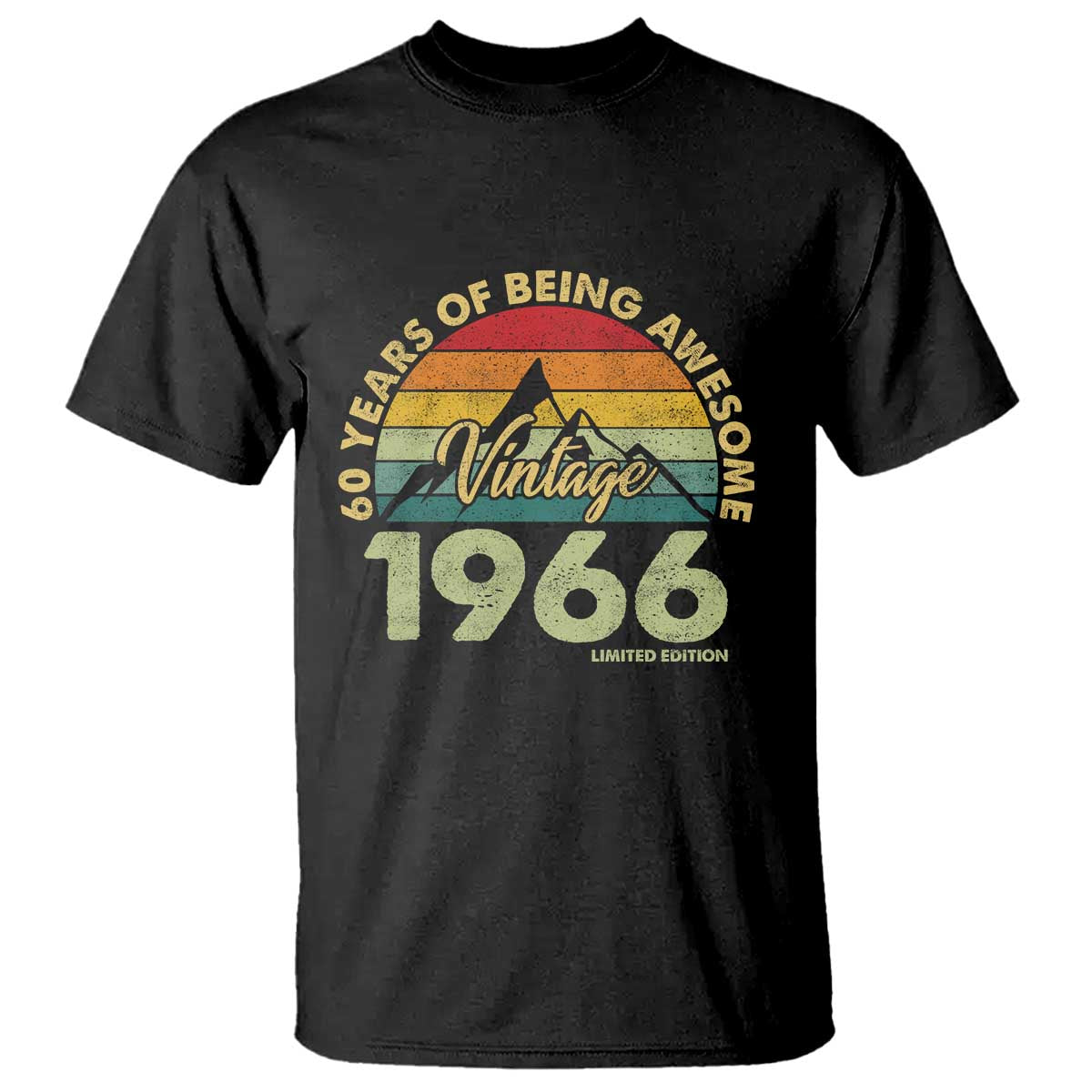 60th Birthday T Shirt Vintage 1966 Limited Edition 60 Year Old Gift