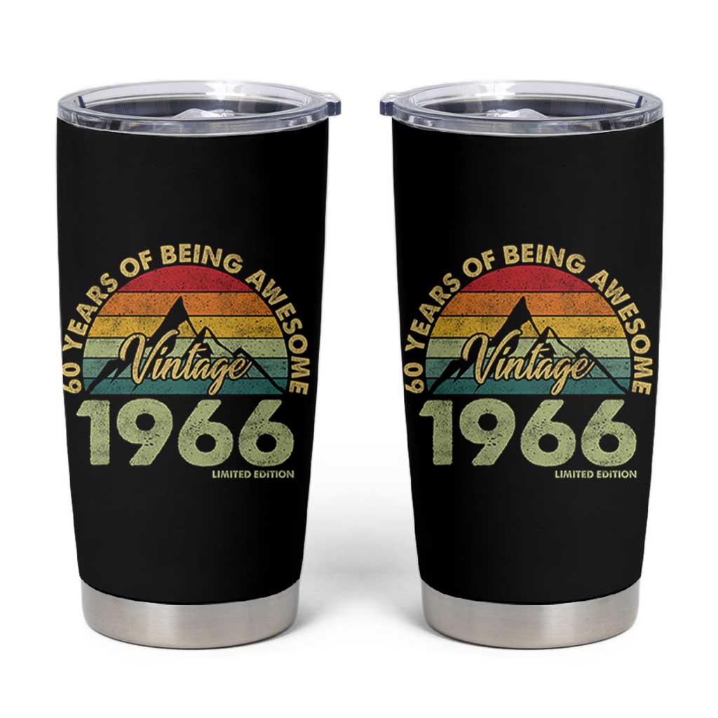 60th Birthday Tumbler Cup Vintage 1966 Limited Edition 60 Year Old Gift
