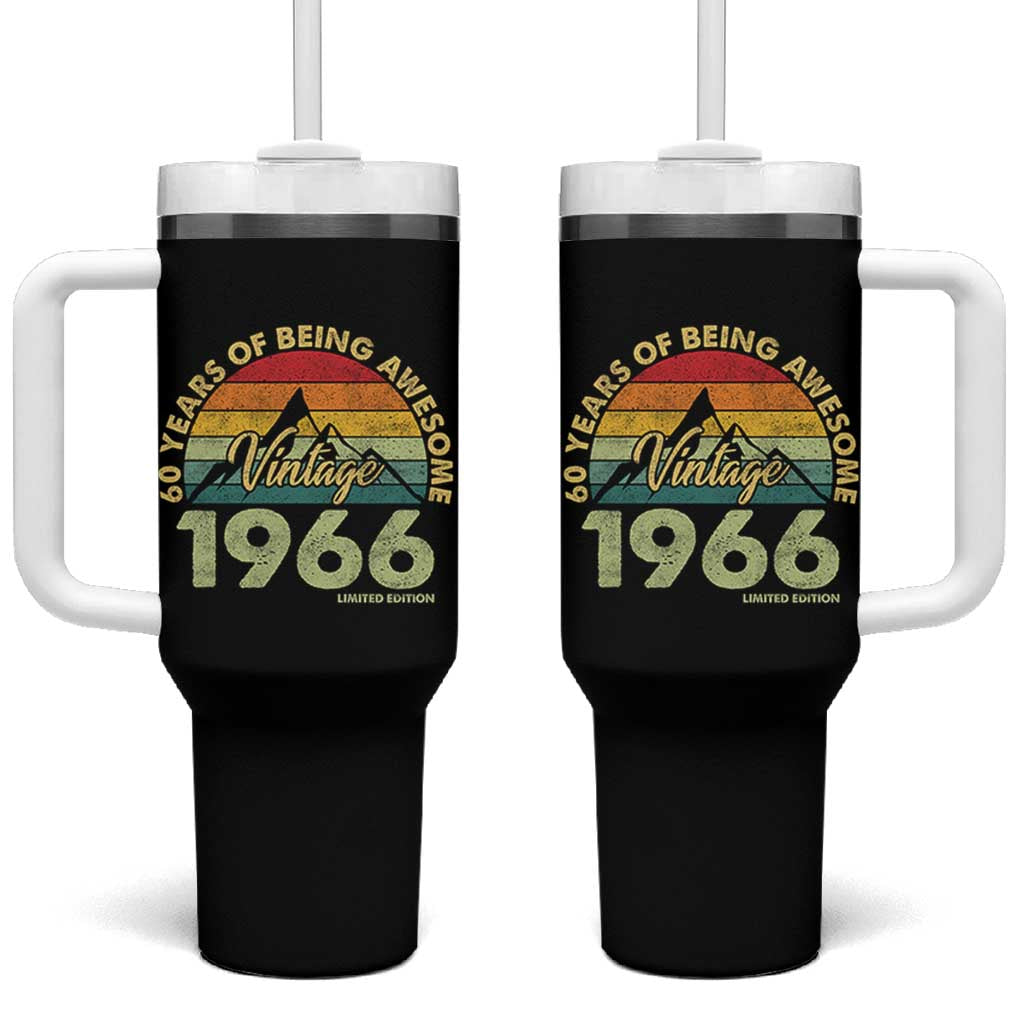60th Birthday Tumbler With Handle Vintage 1966 Limited Edition 60 Year Old Gift