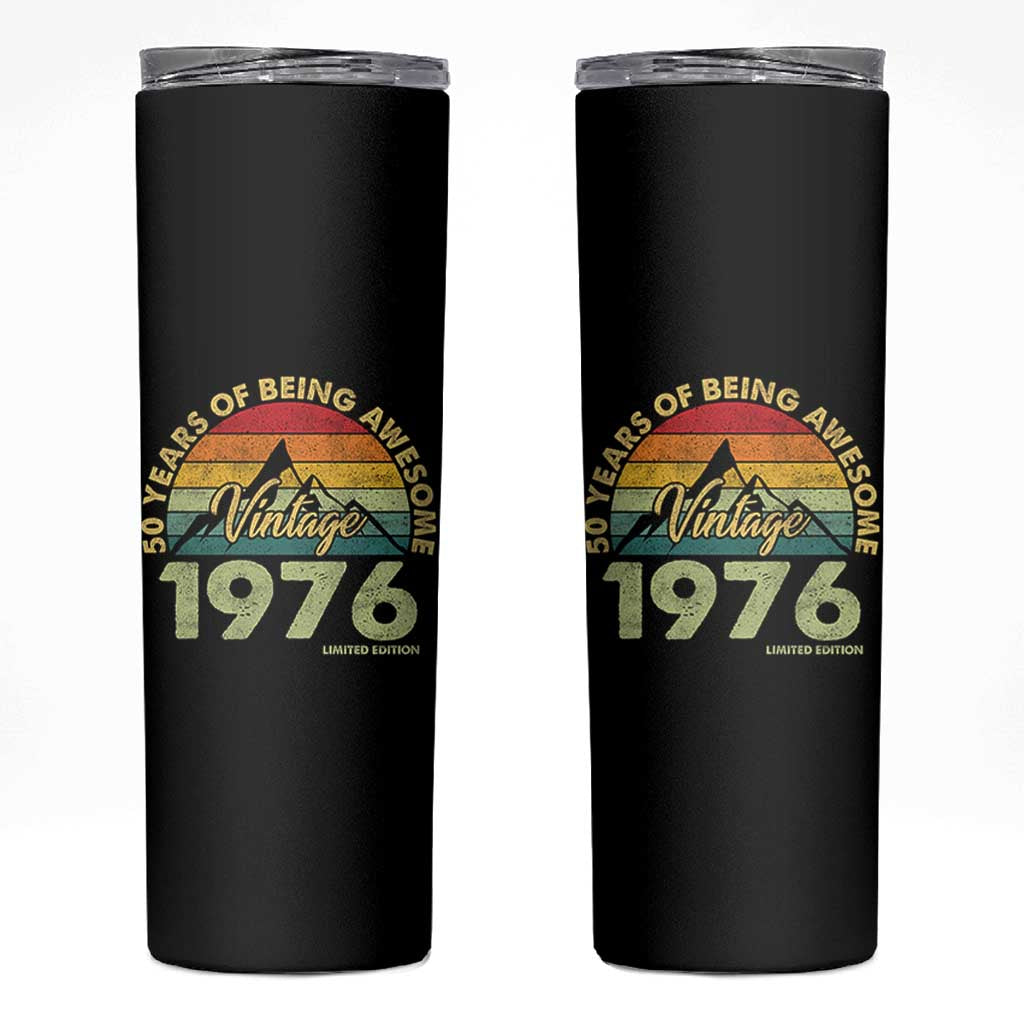 50th Birthday Skinny Tumbler Vintage 1976 Limited Edition 50 Year Old Gift