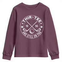 30th Birthday Golf Youth Sweatshirt Vintage 1996 Thir Tee And Still On Par Golf Lover Gift