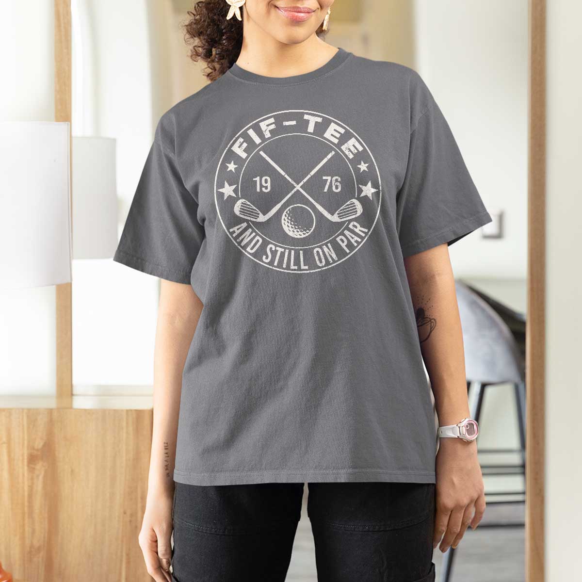 50th Birthday Golf T Shirt For Women Vintage 1976 Fif Tee And Still On Par Golf Lover Gift